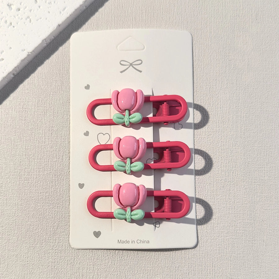 cute flower resin stoving varnish hair clip