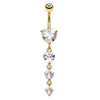 1 Piece Belly Rings Simple Style Moon 316 Stainless Steel  Inlay Zircon