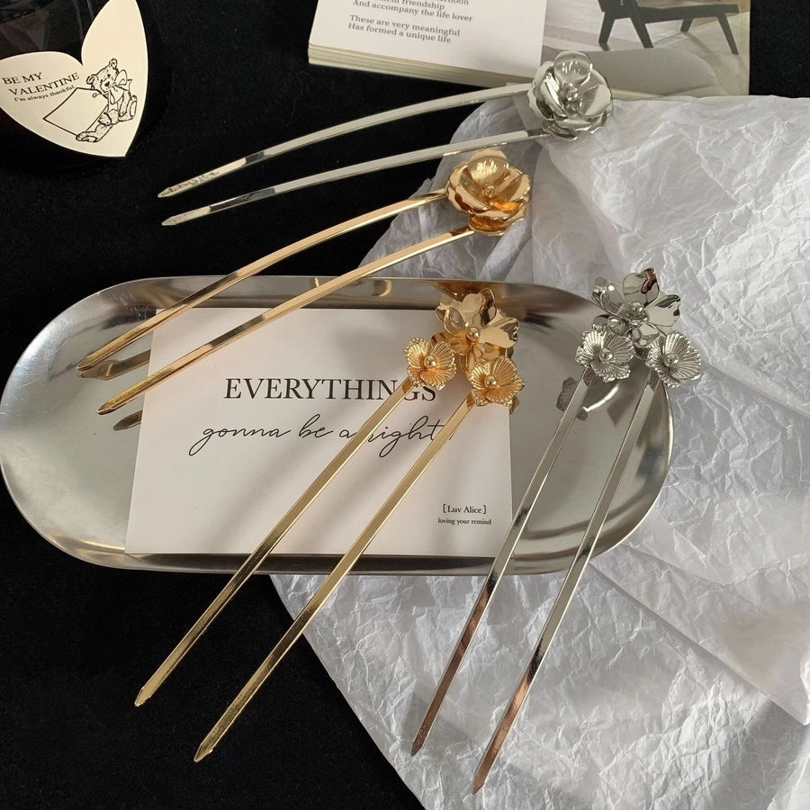 retro u shape metal plating hairpin