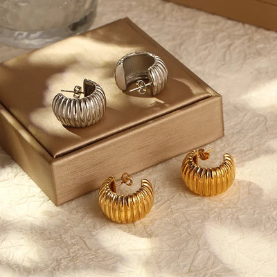 1 Pair Simple Style Geometric 304 Stainless Steel 18K Gold Plated Ear Studs