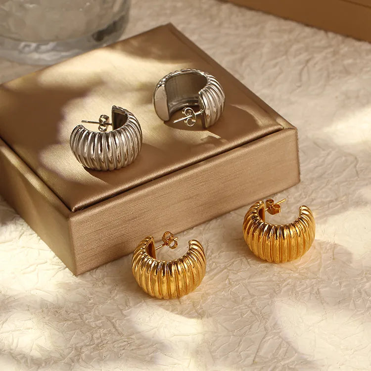 1 Pair Simple Style Geometric 304 Stainless Steel 18K Gold Plated Ear Studs