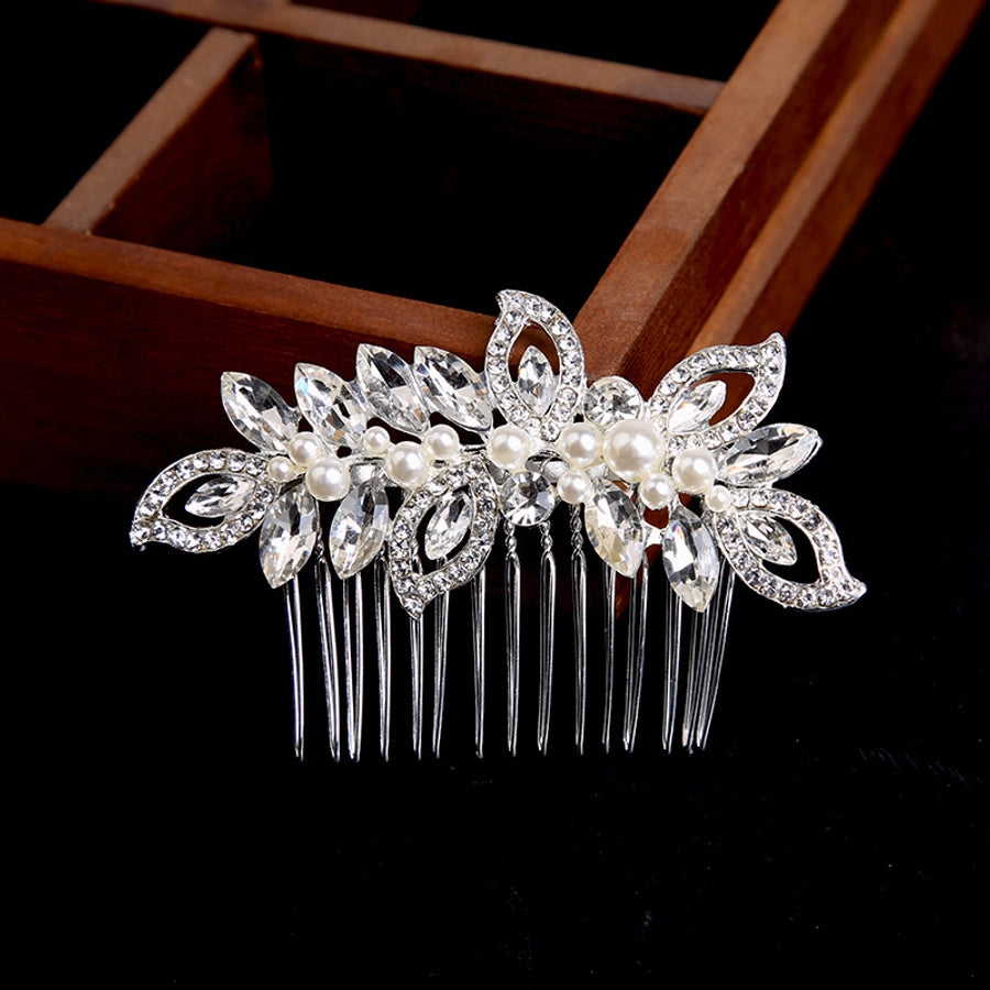 Alloy white rhinestone hair comb clip International station Hot Pearl Flower  bridal headdress hair accessories bridal accessories