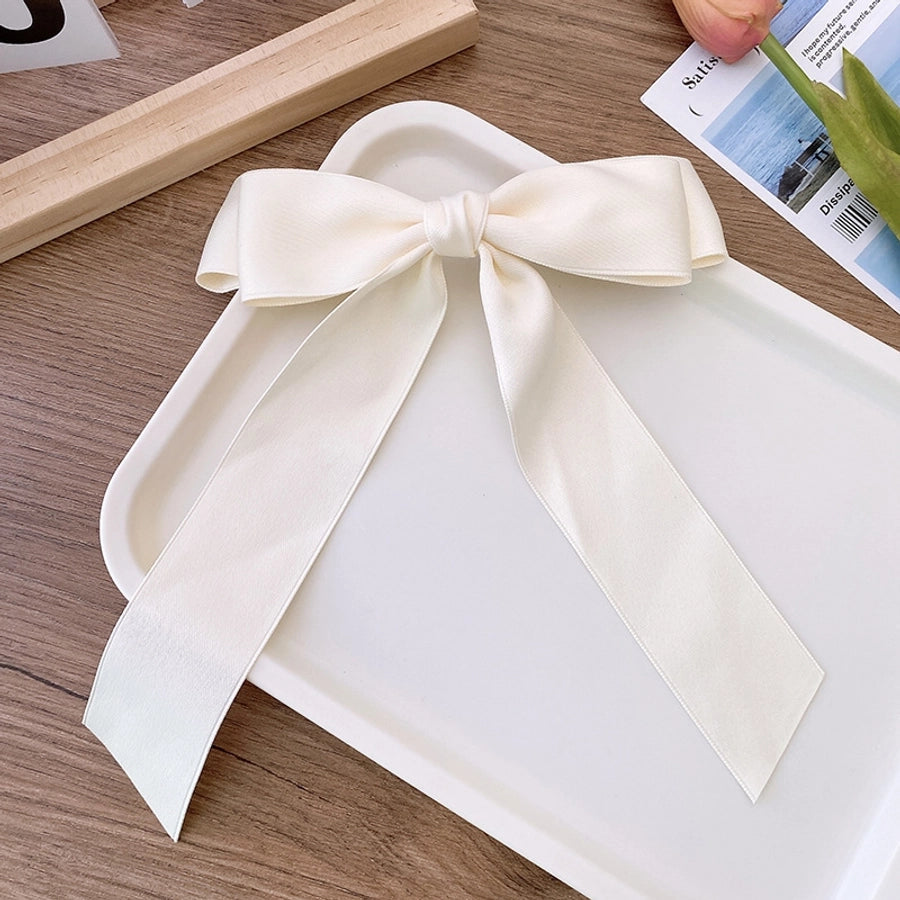 Sweet Ballet Style Satin Double Layer Big Bow Hairpin Spring Clip Streamer Elegant Girls Princess Hairstyle Hair Accessories