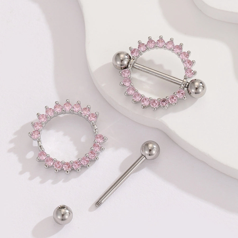 Ear Cartilage Rings & Studs Modern Style Simple Style Round 304 Stainless Steel Inlay Zircon Ear Cartilage Rings & Studs