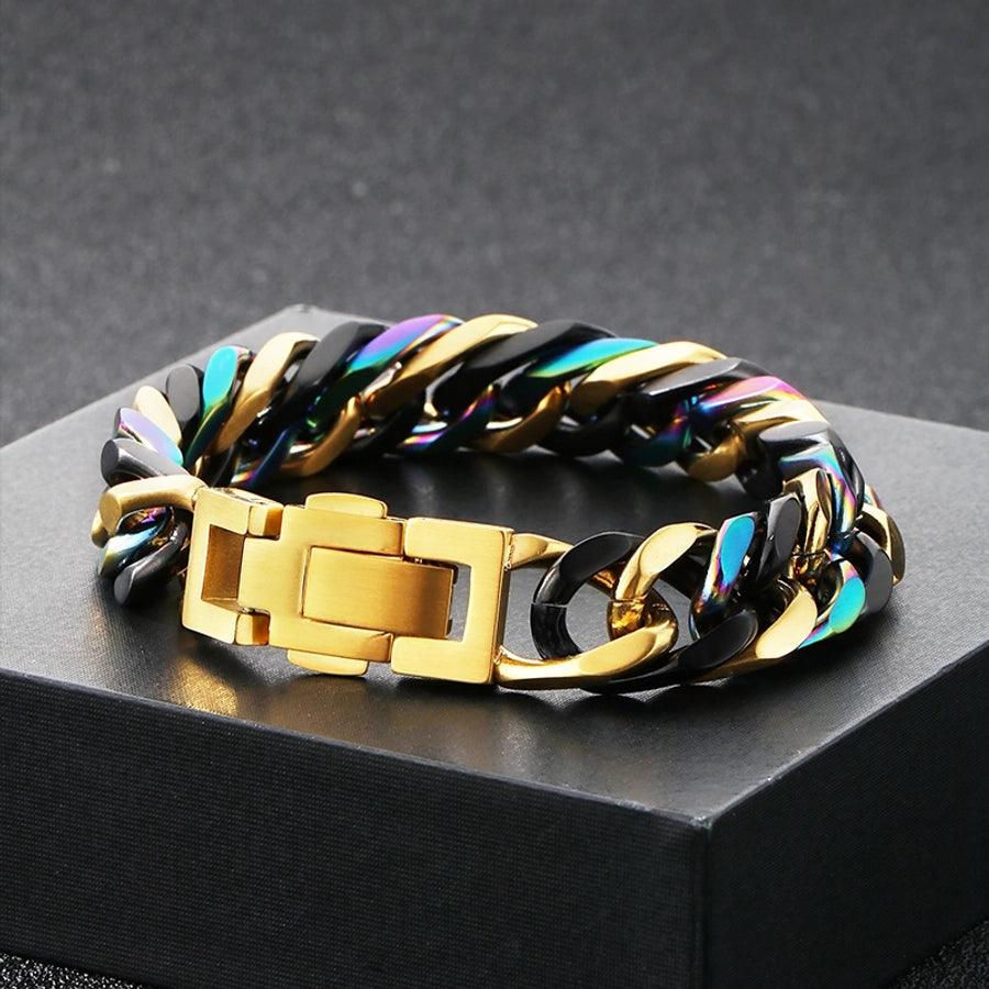 Vintage Style Geometric 304 Stainless Steel 18K Gold Plated Unisex Bracelets