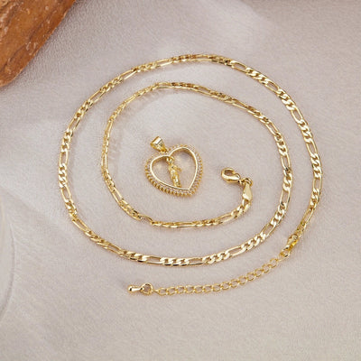 Jewelry French Style Simple Style Geometric Copper 14K Gold Plated Pendant Necklace