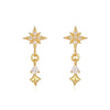 1 Pair Hip-Hop French Style Cool Style Devil's Eye Star Irregular Copper Zircon 24K Gold Plated Hoop Earrings Drop Earrings Ear Cuffs