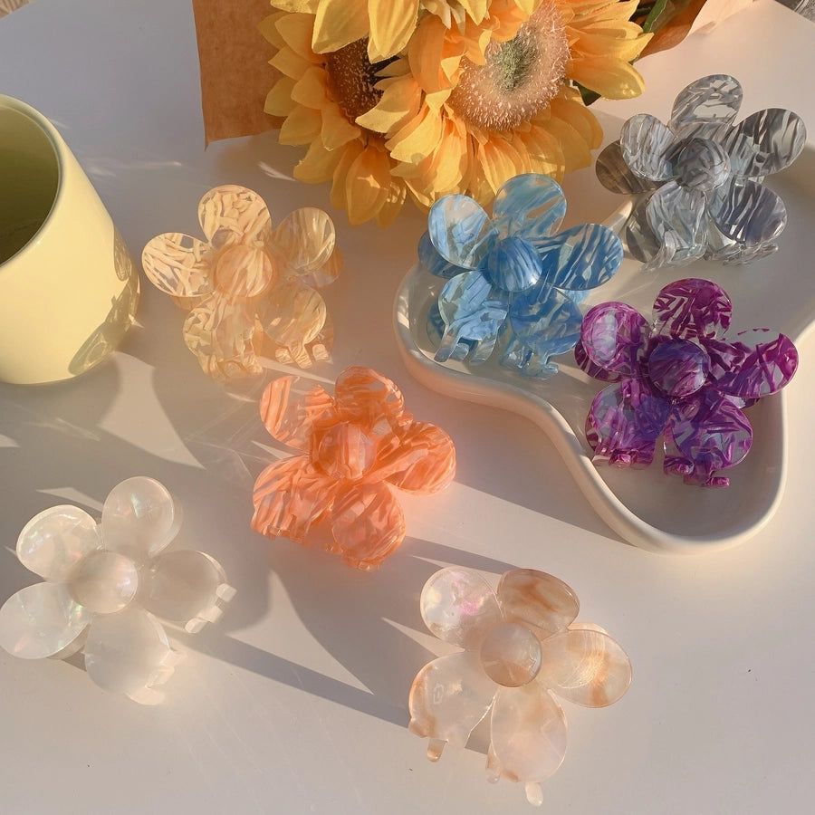 simple style flower acetic acid sheets handmade hair claws 1 piece