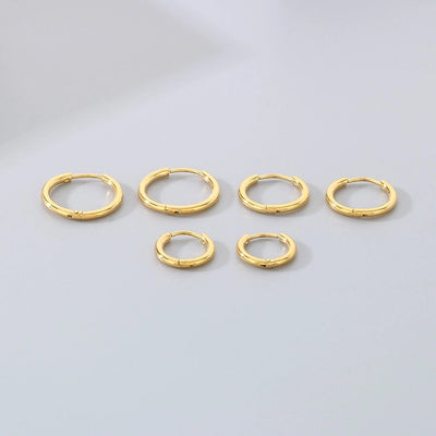 1 Pair Simple Style Round 304 Stainless Steel 18K Gold Plated Earrings