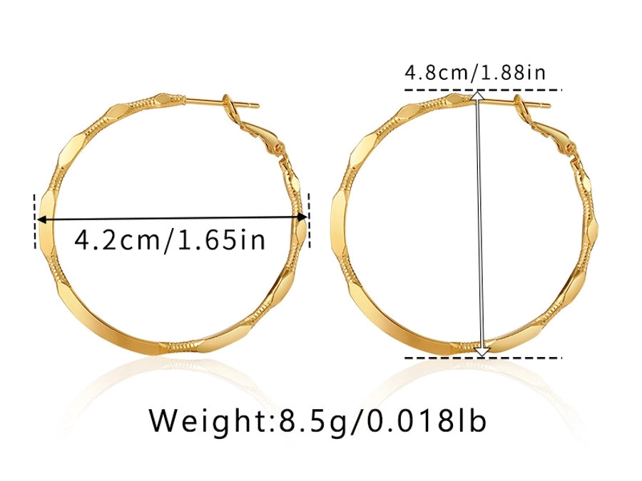 1 Pair Casual Exaggerated Classic Style Circle Plating Copper 18K Gold Plated Earrings