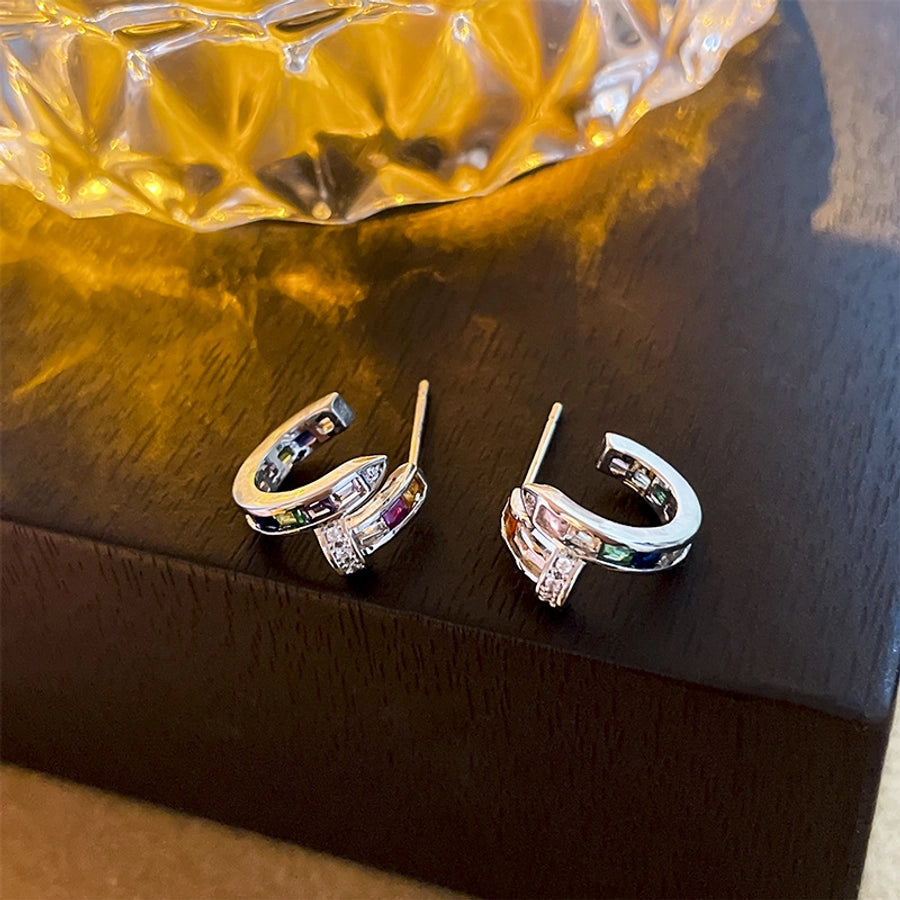 1 Pair Simple Style Classic Style Geometric Copper Ear Studs