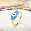Copper Plating 18K Color Retaining Glossy Dripping Oval Open Ring