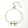 Wholesale Jewelry Classic Style Shiny Letter Heart Shape Copper Zircon Plating Bracelets box chain Tennis Chain
