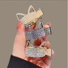 fashion bunny ears crown alloy plating inlay artificial gemstones pearl hair claws 1 piece