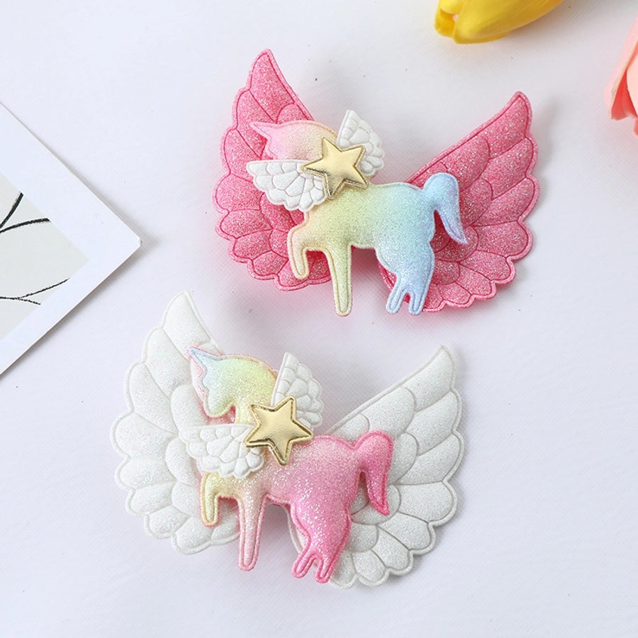 Women's Cute Star  Wings Cloth Hair Clip