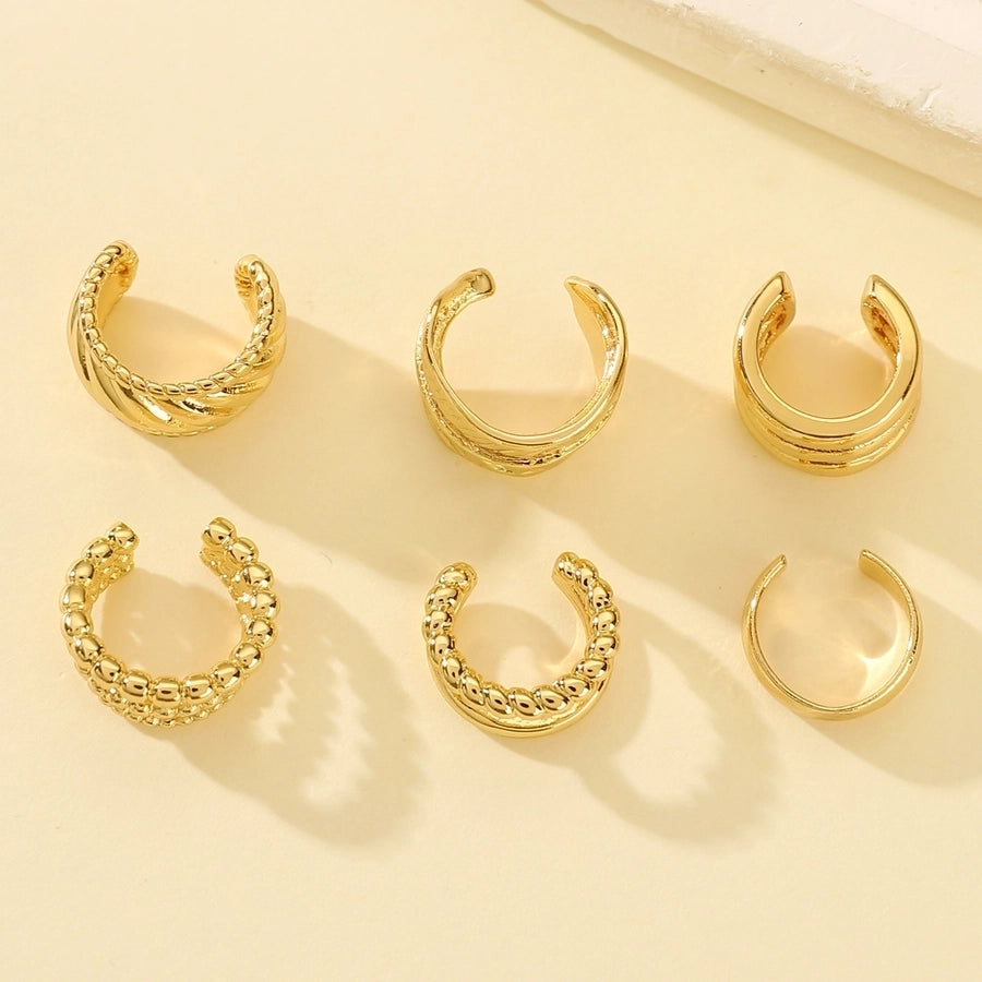 1 Piece IG Style Simple Style Geometric Plating Copper Ear Cuffs