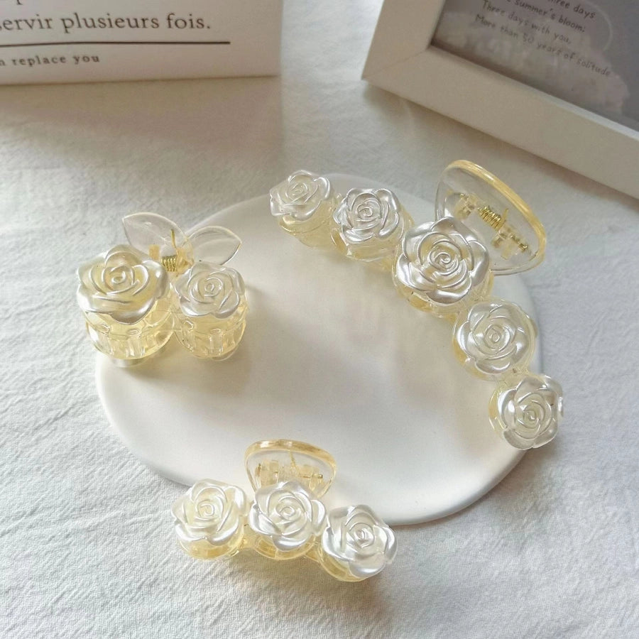 Korean Style Gentle Flower Small Hairpin Female Niche Design Summer  Head Clip Light Luxury High-end Headwear