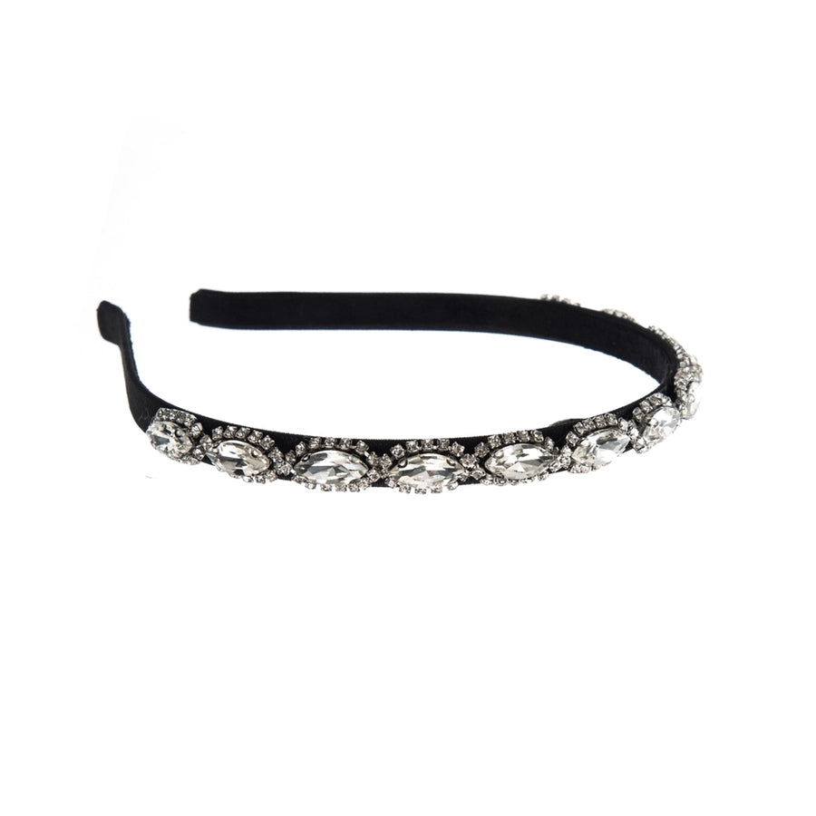 ig style shiny oval cloth inlay rhinestones hair band