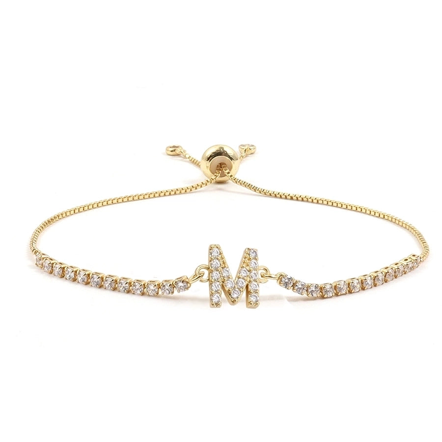 Copper Inlay Letter Zircon Bracelets