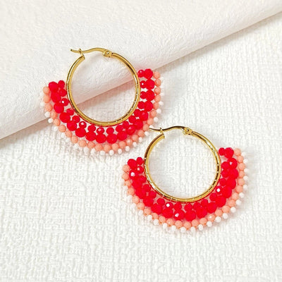 exclusive for  famous fan-shaped earrings original handmade beaded earrings  jewelry manufacturers supply