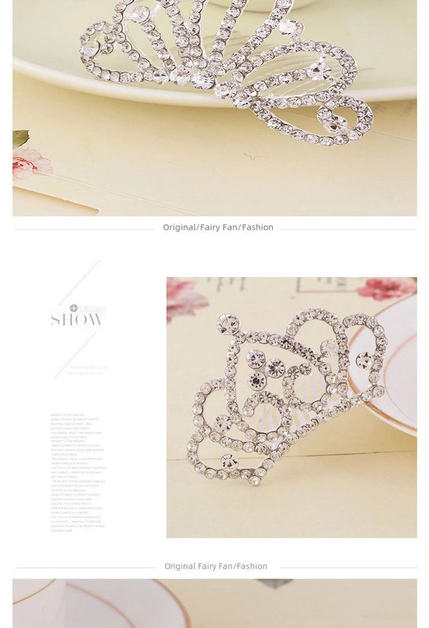 Korean style rhinestone children's crown comb hair accessories girls' performance dance performance girls' birthday gift