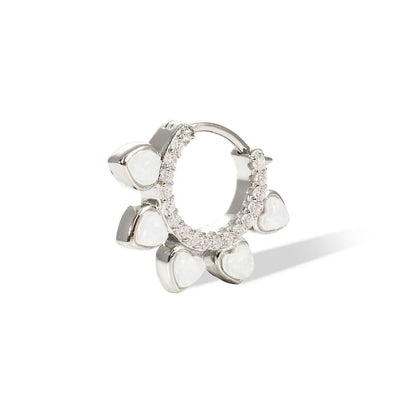 1 Piece 1 Pair 925 Sterling Silver Solid Color 18K Gold Plated White Gold Plated Hoop Earrings