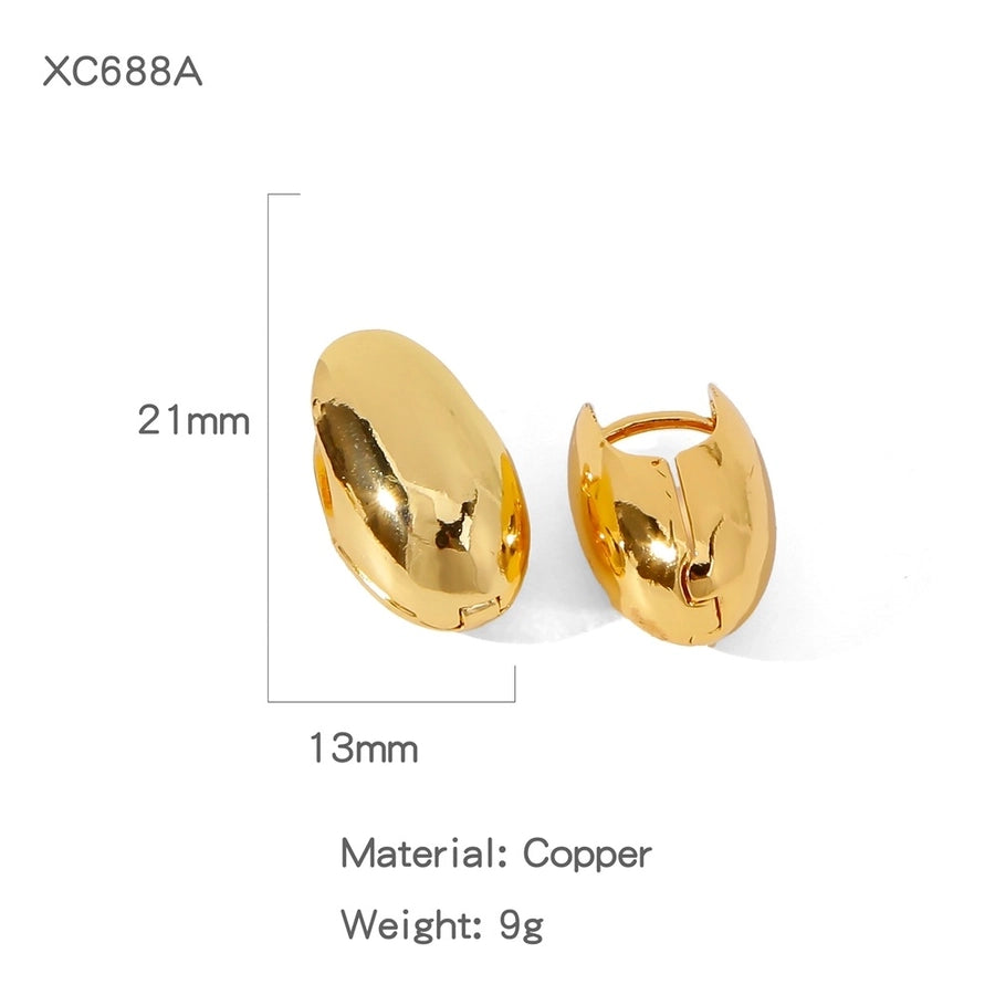 1 Pair Simple Style Solid Color Plating Copper Copper Earrings