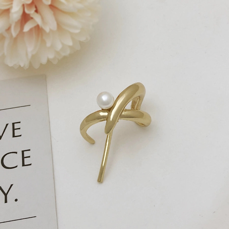 Women's Simple Style Solid Color Alloy Plating Pearl Hair Clip