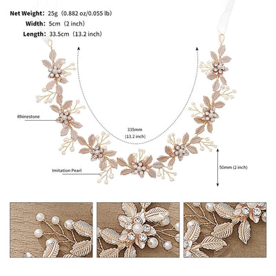 retro flower alloy hair band