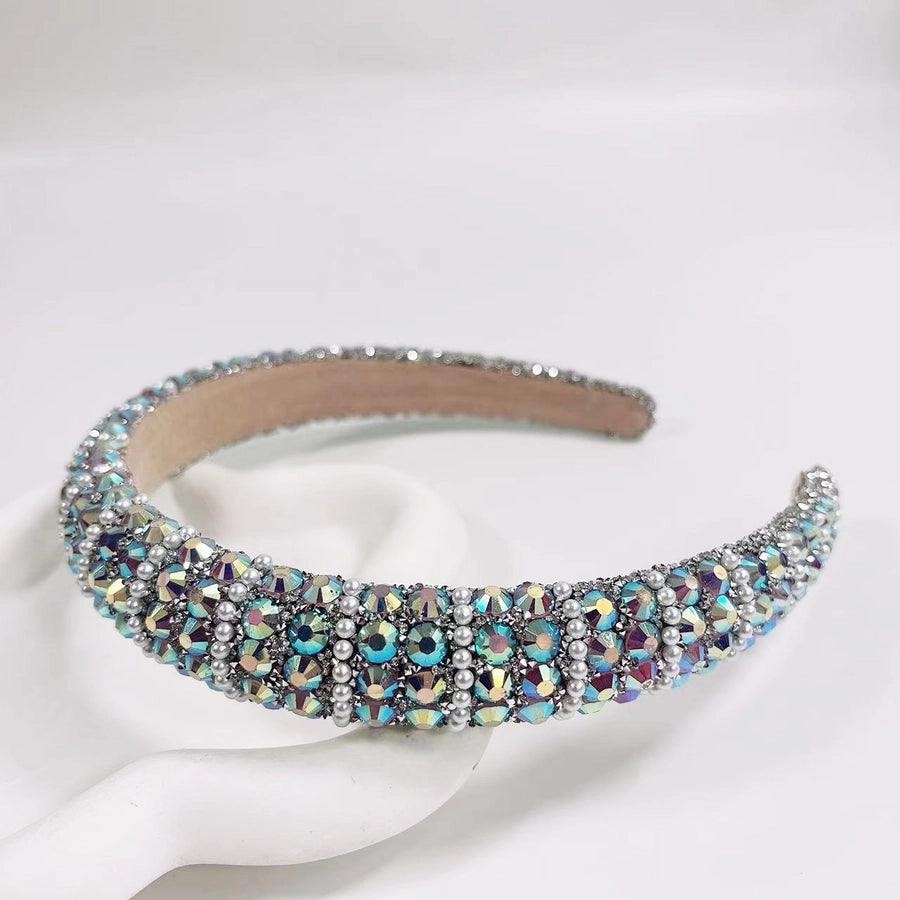 women's elegant lady geometric rhinestone hair band
