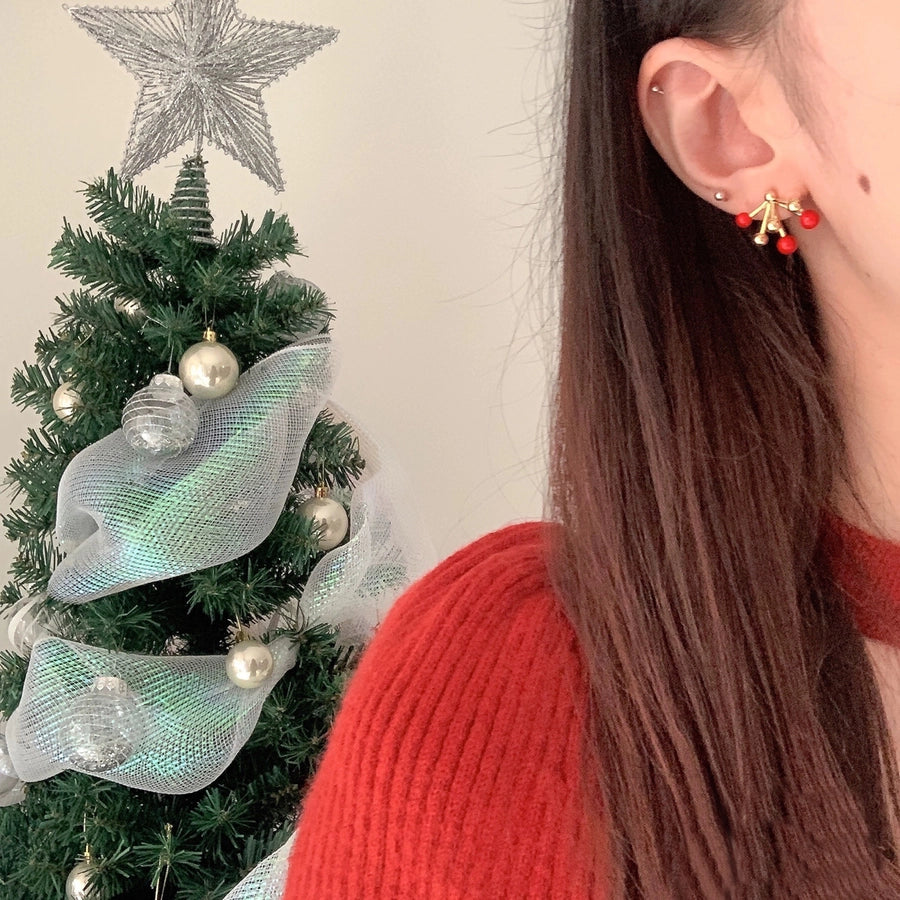 1 Pair Princess Cute Sweet Geometric Brass 24K Gold Plated Ear Studs