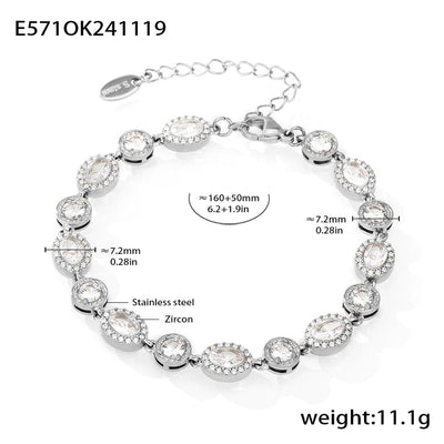 Elegant Luxurious Geometric 304 Stainless Steel 18K Gold Plated Zircon  Bracelets In Bulk