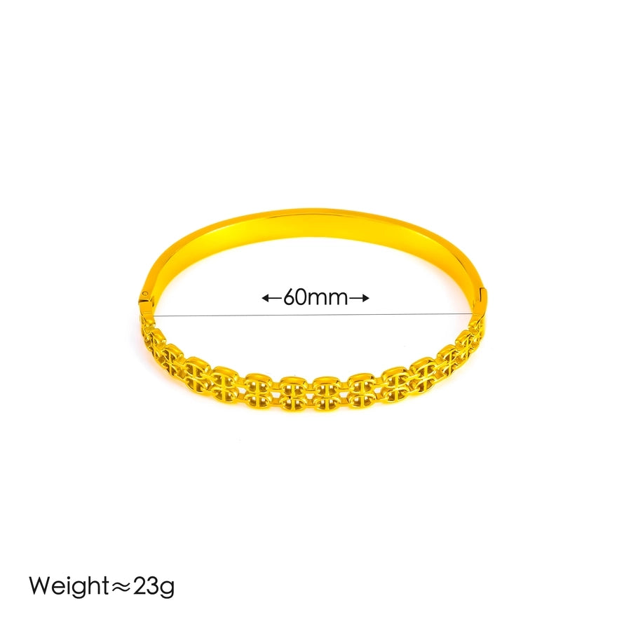 Vintage Style Simple Style Streetwear Geometric 304 Stainless Steel Bangle In Bulk