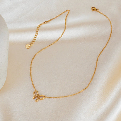 Jewelry IG Style Simple Style Bow Knot 304 Stainless Steel Pendant Necklace