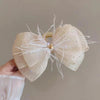 simple style bow knot cloth patchwork hair claws