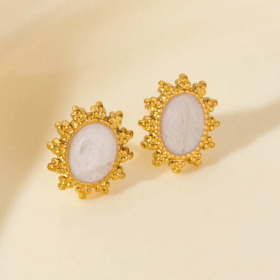 1 Pair Elegant Sun 304 Stainless Steel Ear Studs