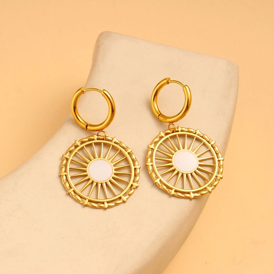 Jewelry Simple Style Classic Style Commute Round 304 Stainless Steel 316 Stainless Steel  18K Gold Plated Jewelry Set