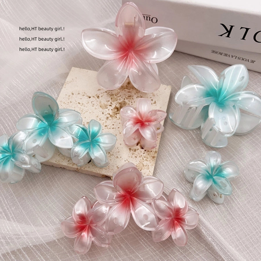 Women's Sweet Flower Plastic Stoving Varnish Hair Claws