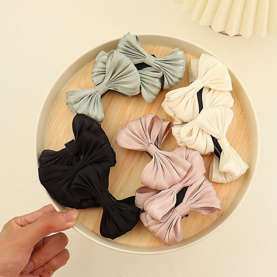 Women's Elegant Bow Knot Plastic Cloth Hair Claws