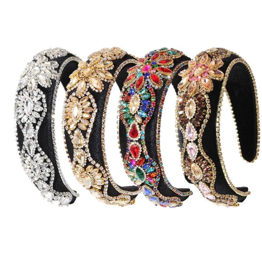 Women's Elegant Streetwear Geometric Flannel Rhinestones Hair Band