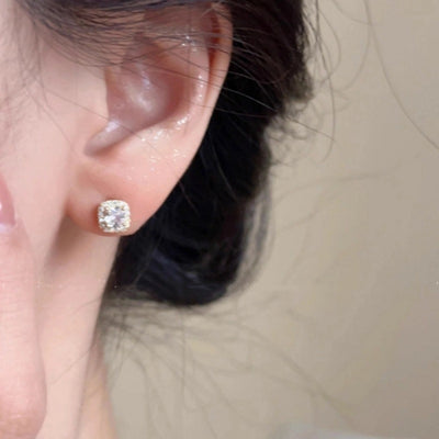 Ju Jingyi  Emerald Ear Stud Women's Advanced Design Sense Ear Clip Earrings  Sterling Silver Ear Accessories Anti-allergic Moisture