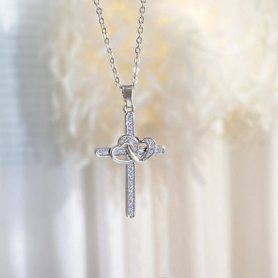 Copper cable chain Plating Cross Zircon Pendant Necklace