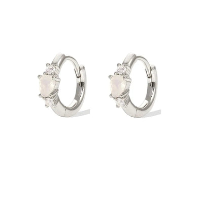 1 Piece 1 Pair 925 Sterling Silver Solid Color 18K Gold Plated White Gold Plated Hoop Earrings