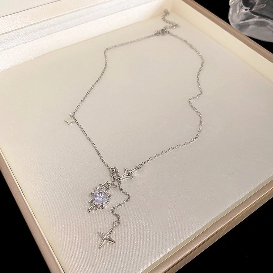 Copper Plating Heart Shape Pendant Necklace