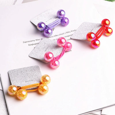 Kid'S Cute Simple Style Round Colorful Arylic Hair Tie