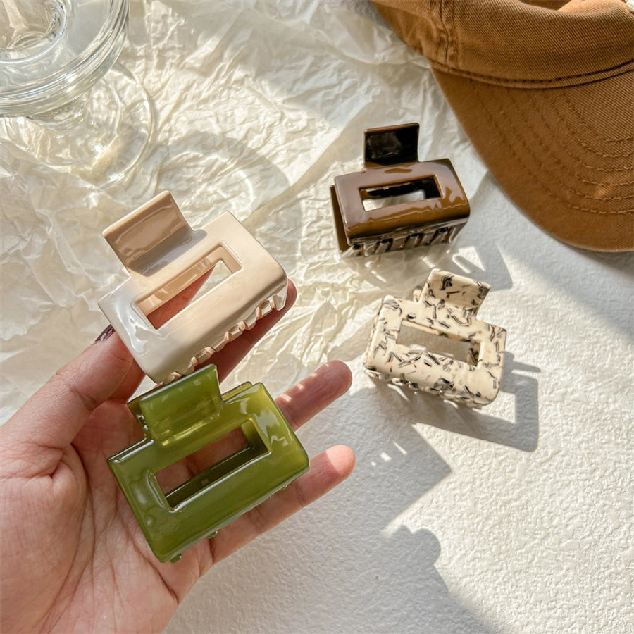 simple style square acetic acid sheets hair claws