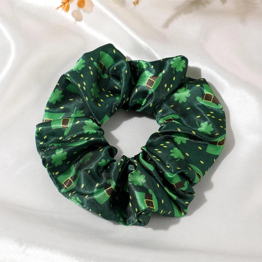 Women's Simple Style Artistic Four Leaf Clover satin Hair Tie