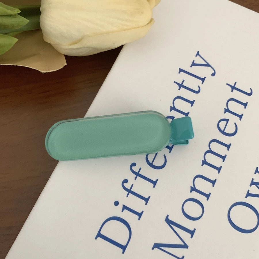 Women's Cute Sweet Korean Style Oval Plastic Resin Handmade Hair Clip