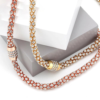 Crystal Copper Geometric Crystal Necklace