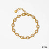 Casual Artistic Oval Solid Color 304 Stainless Steel 16K Gold Plated White Gold Plated Gold Plated Zircon Bracelets In Bulk